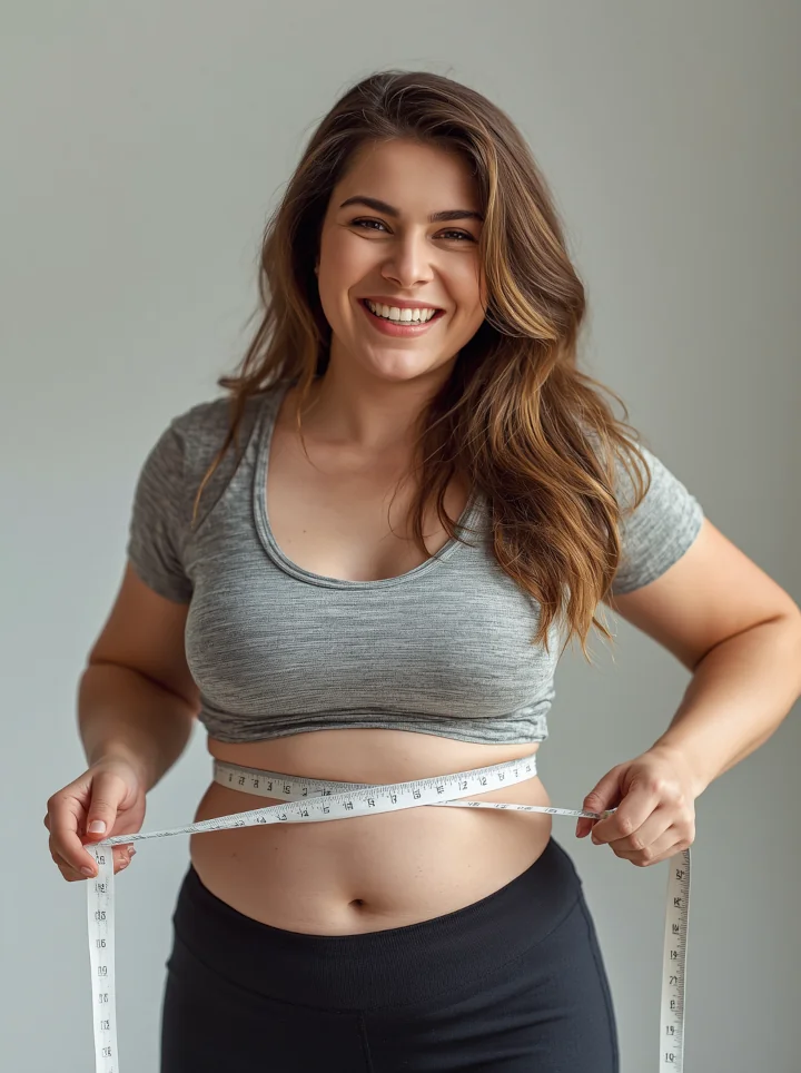 Happy woman after successful weight loss with Wegovy